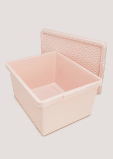 Pink Plastic Storage Box (27L)