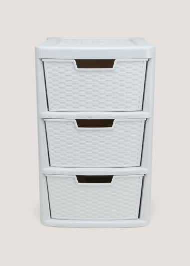 Large Grey Plastic Rattan Drawers (63cm x 42cm x 38cm)