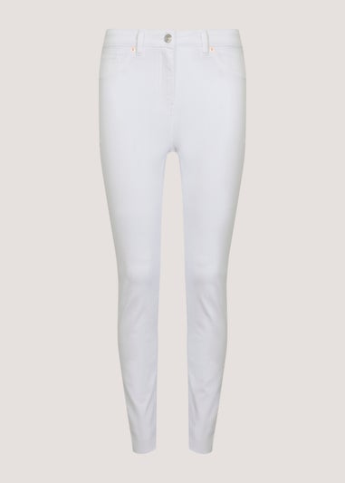 Papaya Petite April White Ankle Grazer Super Skinny Jeans