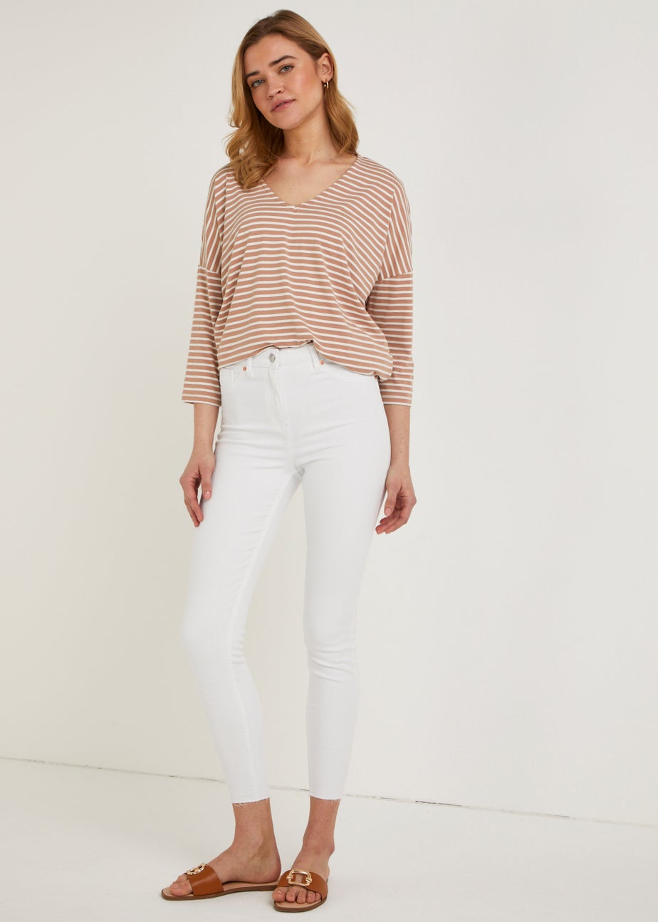 Papaya Petite April White Ankle Grazer Super Skinny Jeans