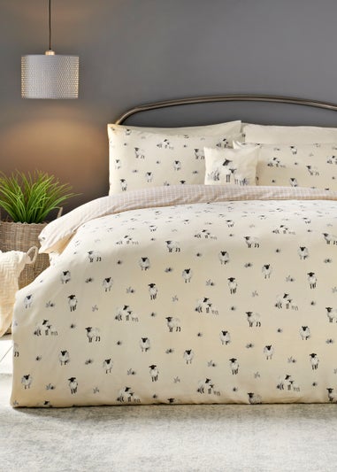 Natural Sheep Reversible Duvet Cover