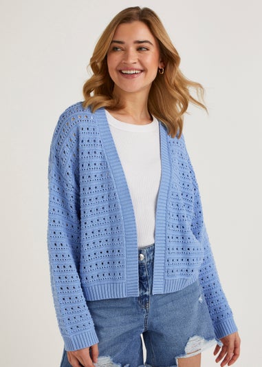 Blue Open Stitch Cardigan