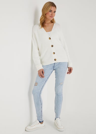 Ecru Button Cardigan