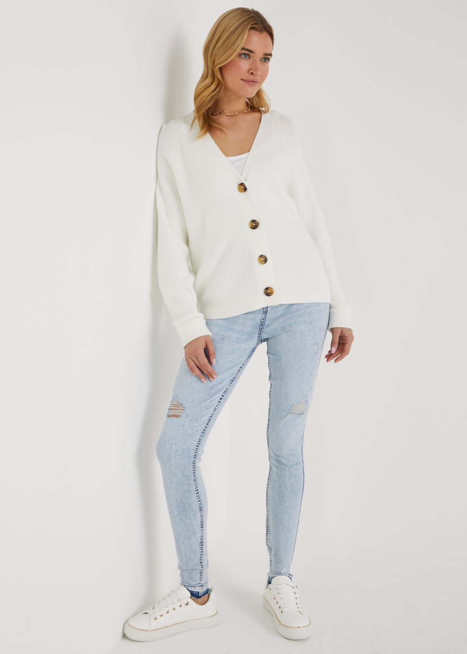 Ecru Button Cardigan