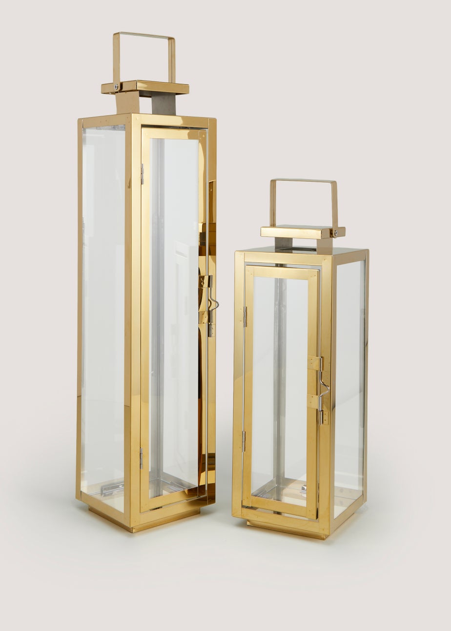 Gold Large Lantern (13cm x 12cm x 53cm)