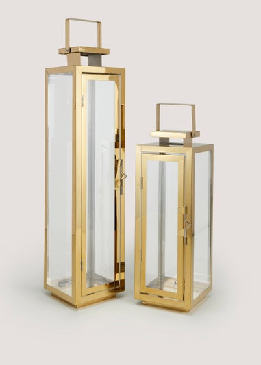 Gold Large Lantern (13cm x 12cm x 53cm)