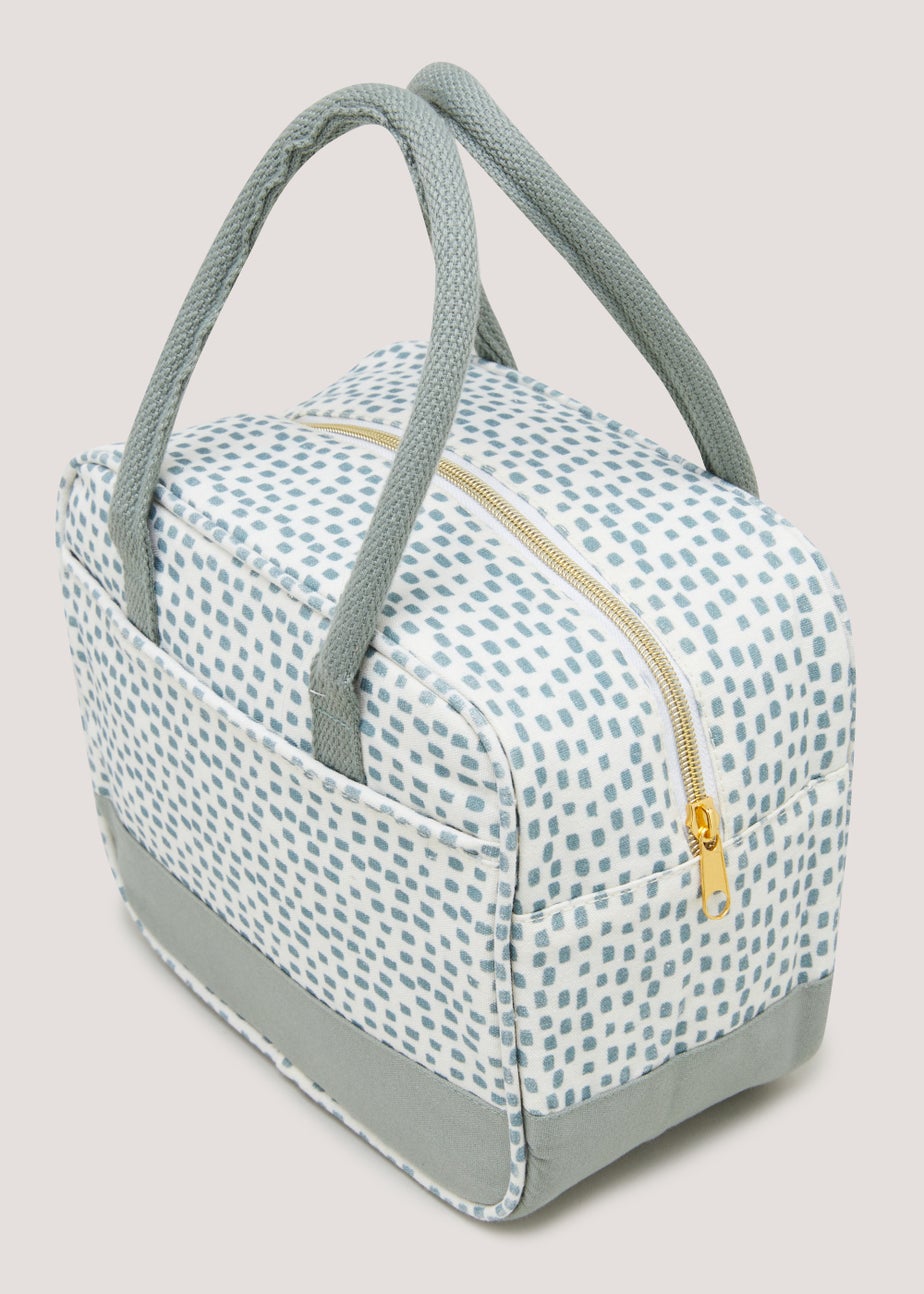 Green Dash Print Lunch Bag (19cm x 25.5cm x 12cm)