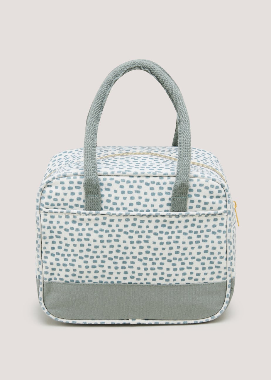 Green Dash Print Lunch Bag (19cm x 25.5cm x 12cm)