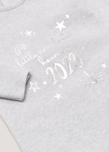 Baby Grey Born in 2023 Sleepsuit (Tiny Baby-18mths)