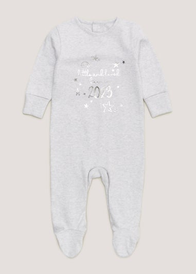 Baby Grey Born in 2023 Sleepsuit (Tiny Baby-18mths)