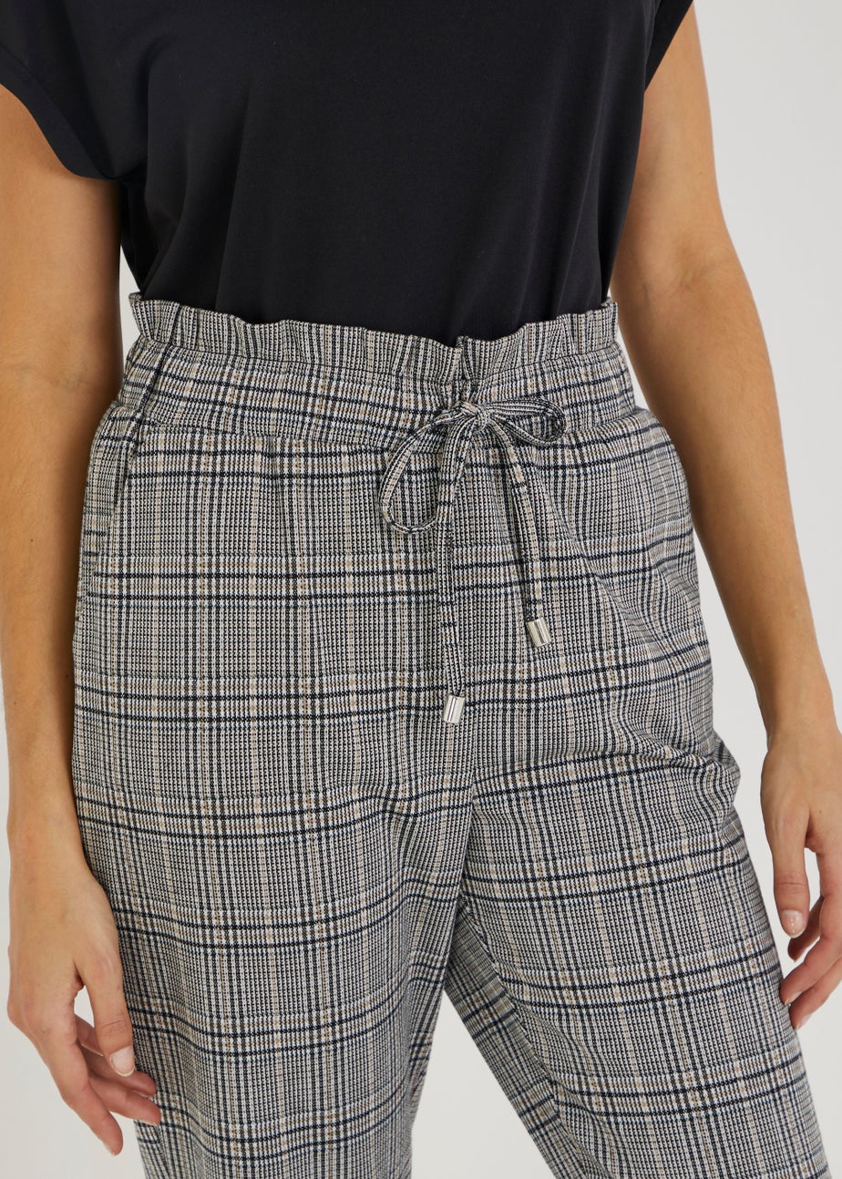 Grey Check Ponte Trousers