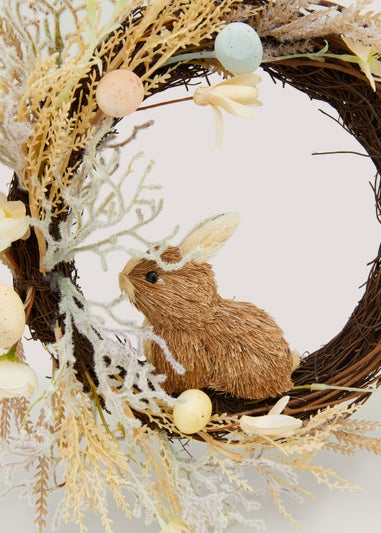 Natural Easter Bunny Wreath (36cm x 33cm x 10cm)