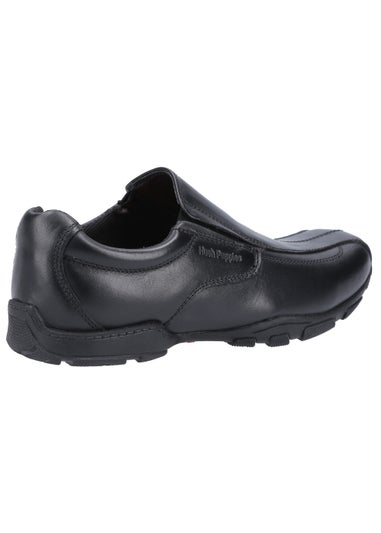 Boys Hush Puppies Elijah Black School Shoes (Older 3-6)