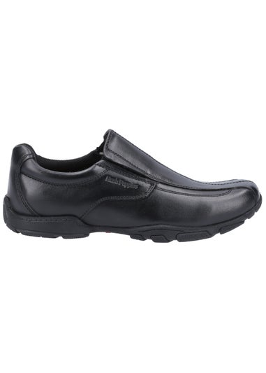 Boys Hush Puppies Elijah Black School Shoes (Older 3-6)