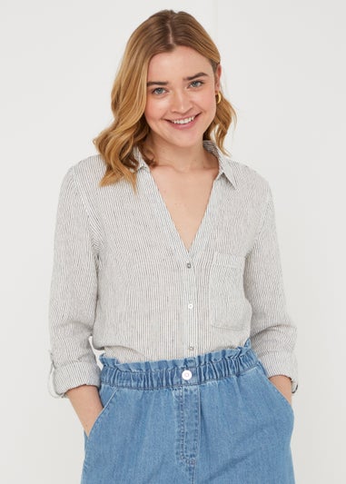 Mid Wash Denim Paperbag Shorts