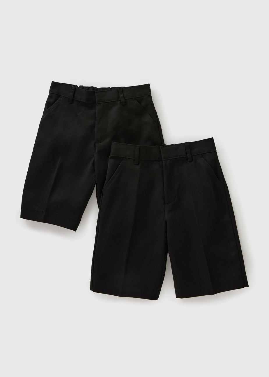 Boys 2 Pack Black Classic School Shorts (3-13yrs)