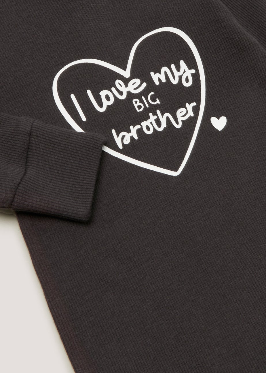 Baby Black Big Brother Sleepsuit (Tiny Baby-18mths)