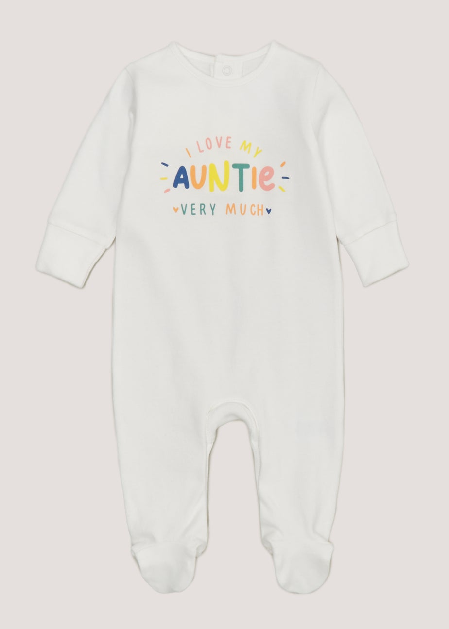 Baby Cream Auntie Sleepsuit (Tiny Baby-18mths) Matalan