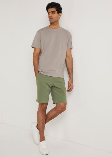Green Straight Chino Shorts