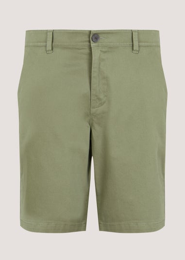 Green Straight Chino Shorts