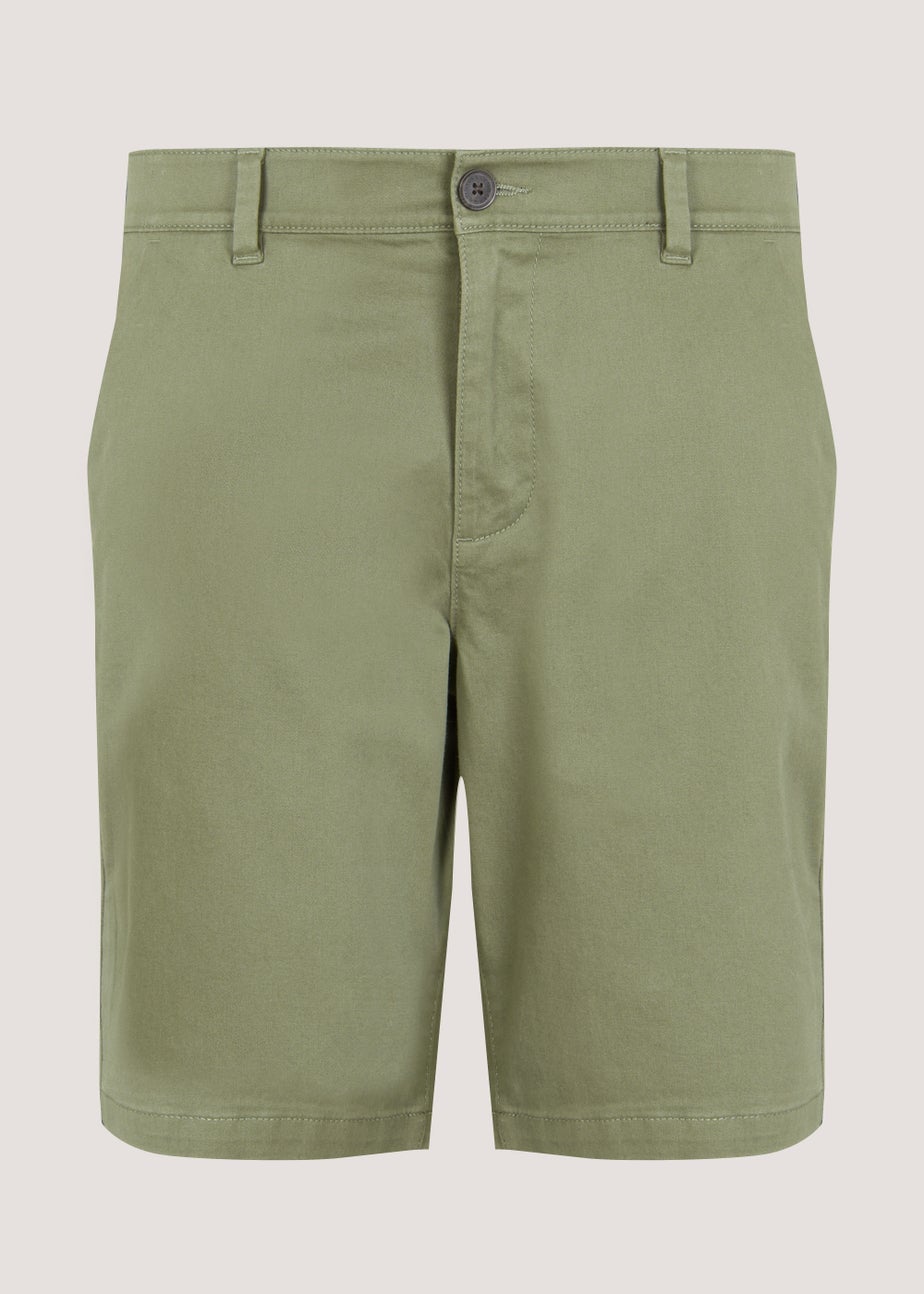 Green Straight Chino Shorts