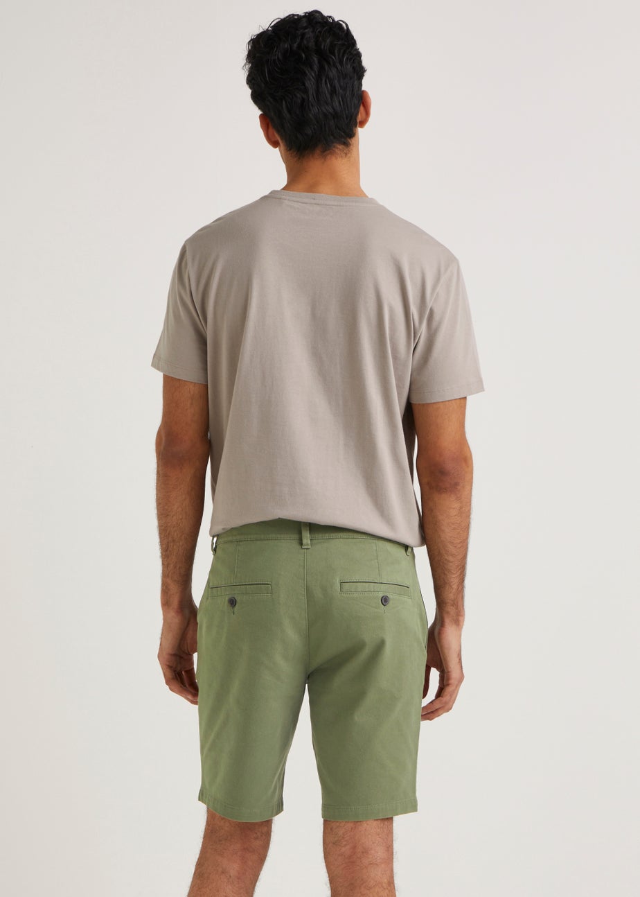 Green Straight Chino Shorts