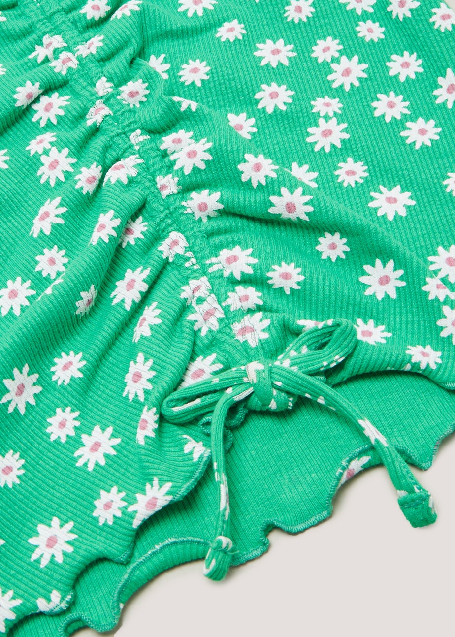 Girls Green Floral Long Sleeve T-Shirt (4-13yrs)