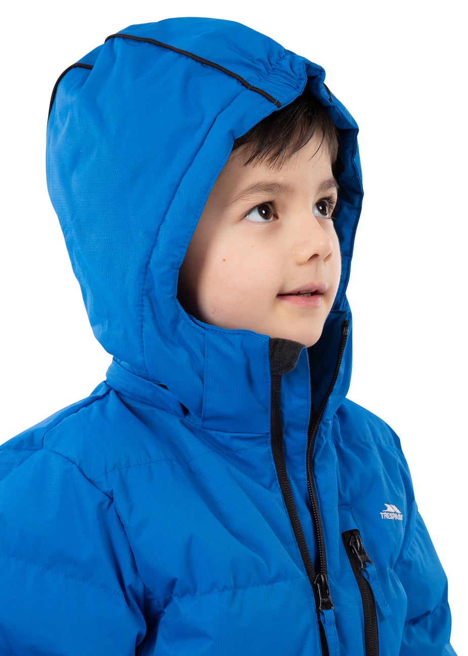 Boys Trespass Blue Tuff Waterproof Jacket (2-12yrs)