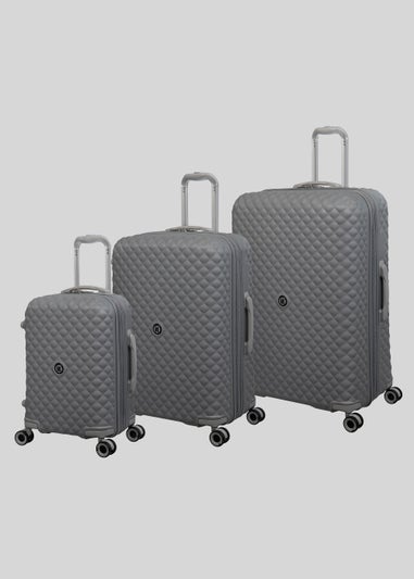 IT Luggage Grey Quilted Suitcase