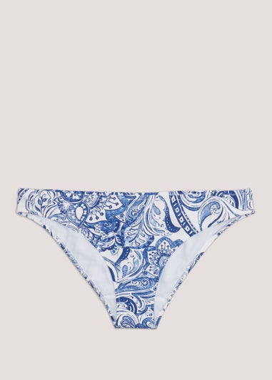Blue Paisley Mini Bikini Bottoms
