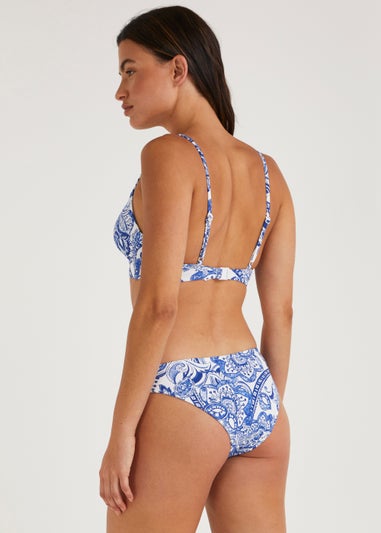 Blue Paisley Mini Bikini Bottoms