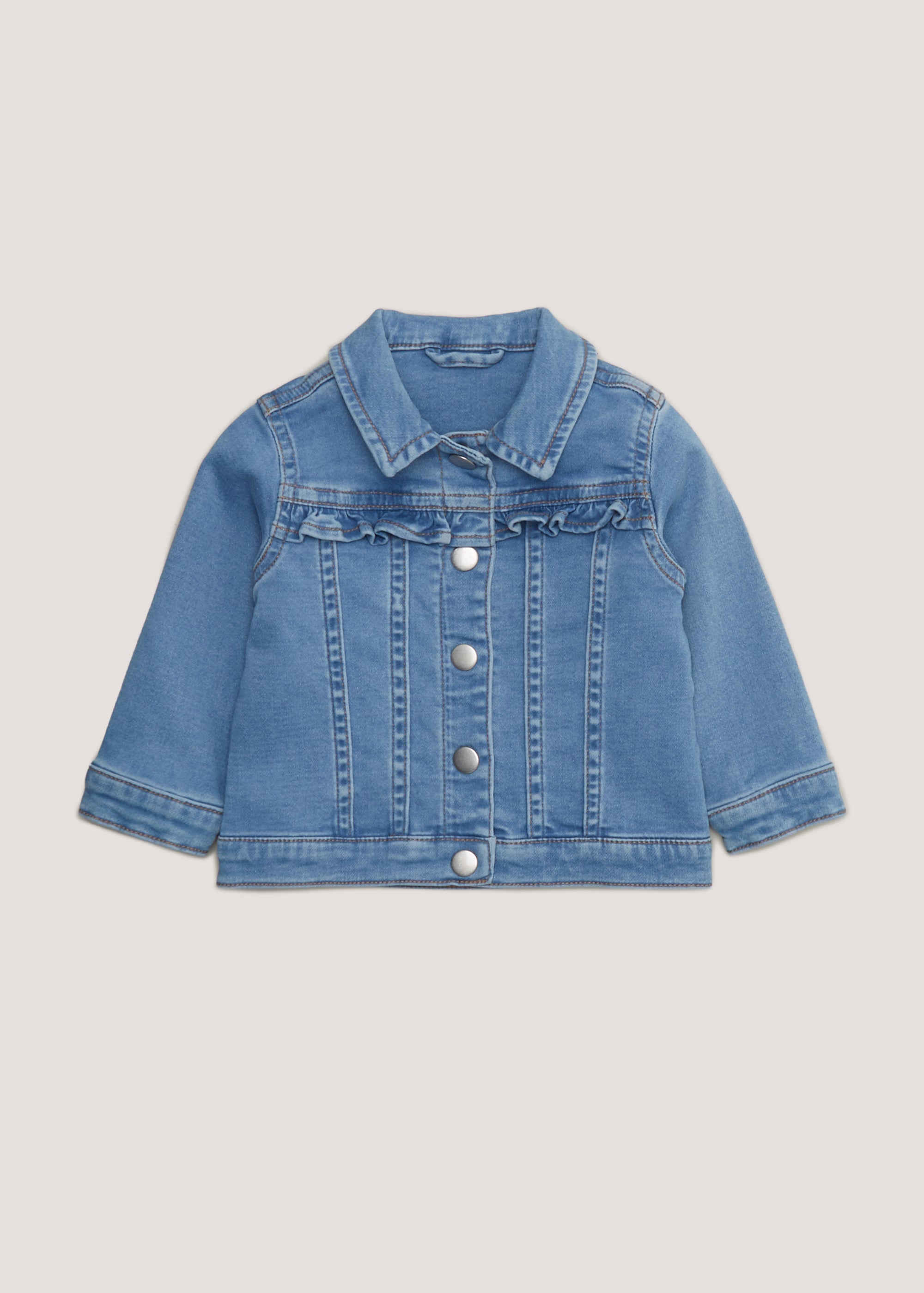 Stylespot Kids Girls Denim Jacket – Stylish Casual Jean Coat For Ages 3-14 (Mid/Light Wash)