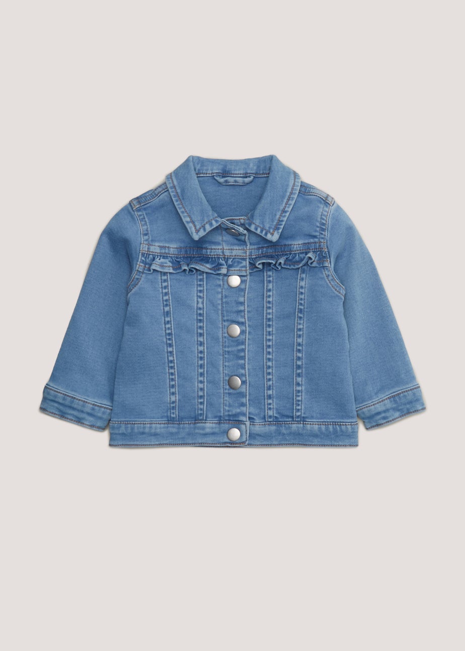 Stylespot Kids Girls Denim Jacket – Stylish Casual Jean Coat For Ages 3-14 (Mid/Light Wash)