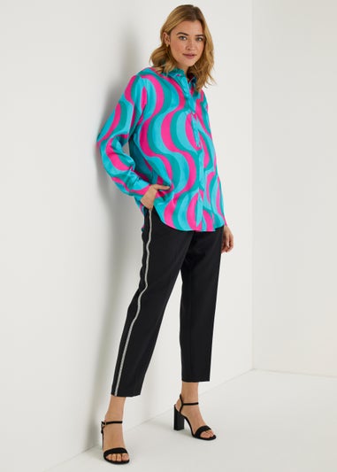 Be Beau Multicoloured Swirl Satin Shirt