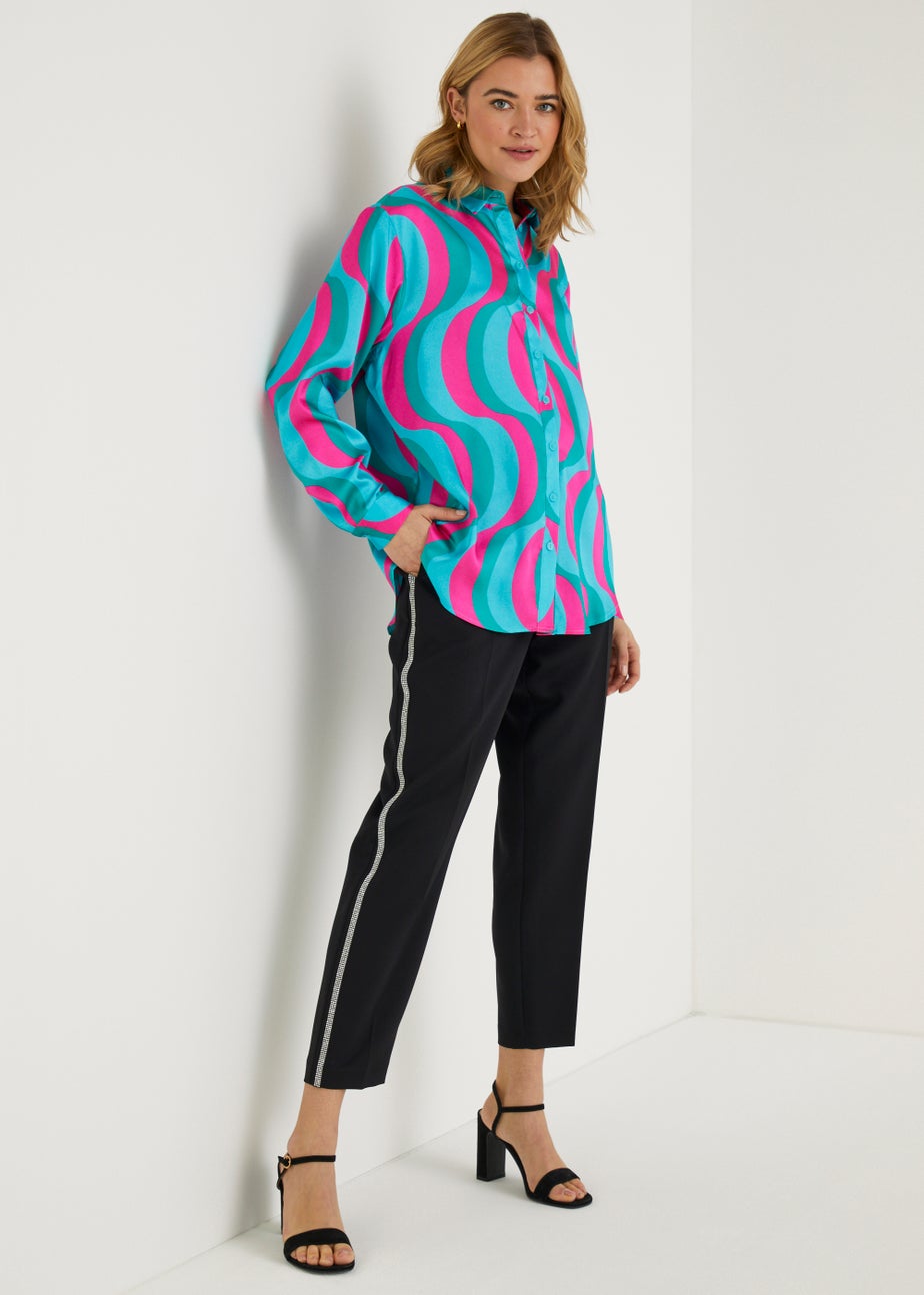Be Beau Multicoloured Swirl Satin Shirt