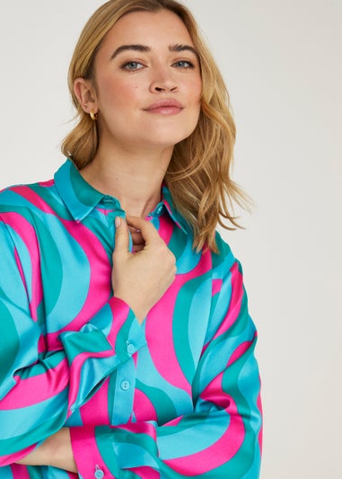 Be Beau Multicoloured Swirl Satin Shirt