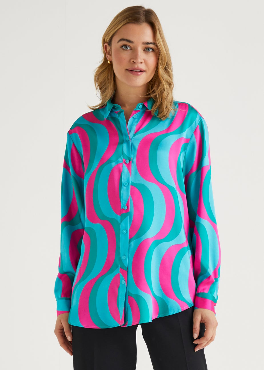Be Beau Multicoloured Swirl Satin Shirt