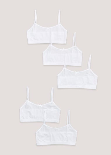 Girls 5 Pack White Seamless Crop Tops (6-13yrs)