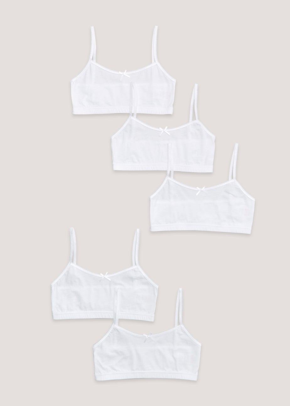 Girls 5 Pack White Seamless Crop Tops (6-13yrs)
