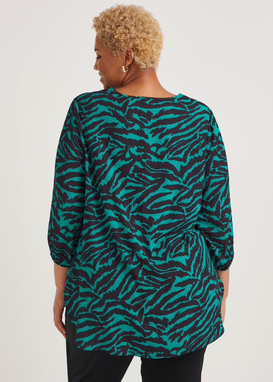 Papaya Curve Green Zebra Print Box Top