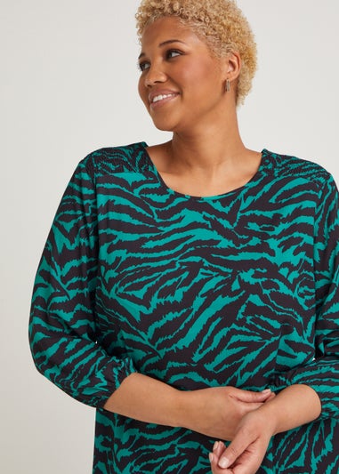 Papaya Curve Green Zebra Print Box Top