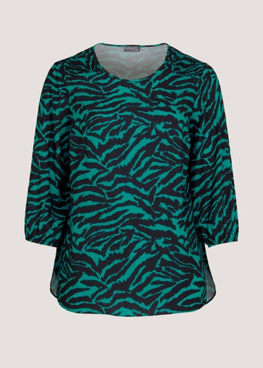 Papaya Curve Green Zebra Print Box Top