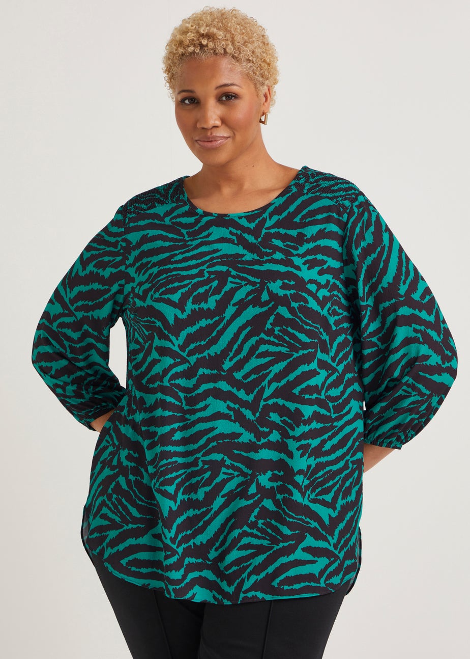 Papaya Curve Green Zebra Print Box Top