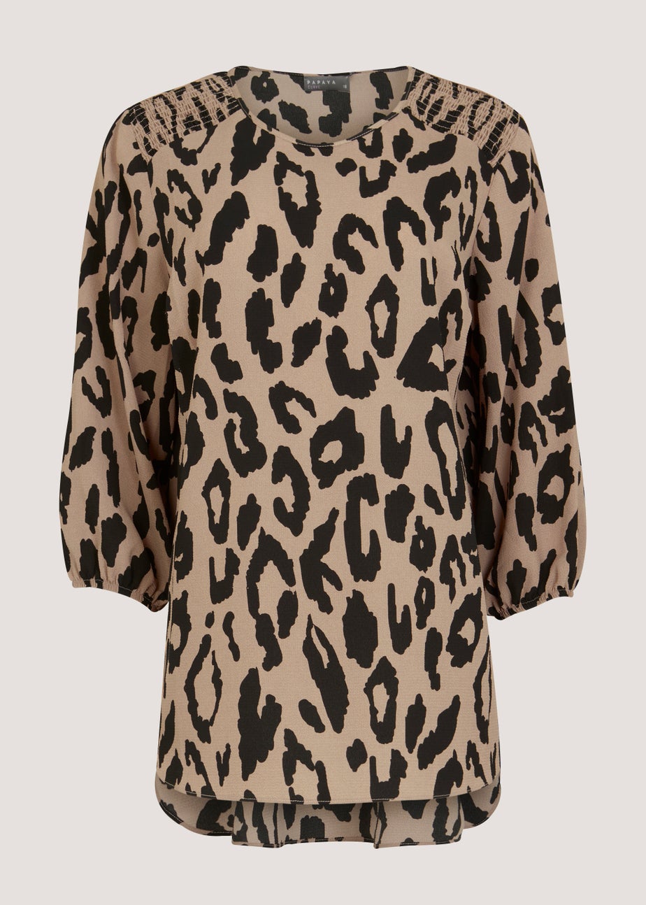 Papaya Curve Brown Animal Print Box Top