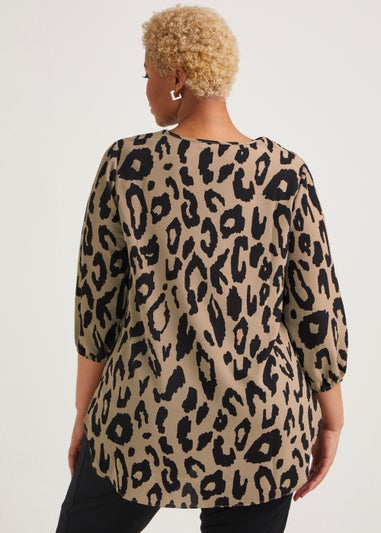 Papaya Curve Brown Animal Print Box Top