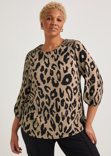 Papaya Curve Brown Animal Print Box Top