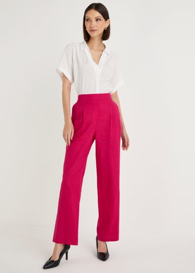 Et Vous Pink Linen Blend Suit Trousers