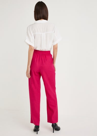 Et Vous Pink Linen Blend Suit Trousers