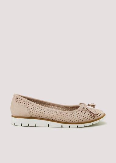 Soleflex Nude Laser Cut Ballet Flats