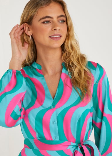 Be Beau Multicoloured Swirl Satin Shirt